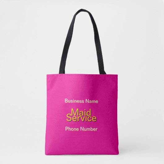 Personalize Maid Service Entrepreneur Hot Pink  トートバッグ (正面)