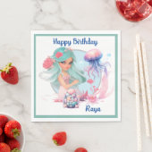 Personalize Mermaid Party  スタンダードランチョンナプキン (インサイチュ)