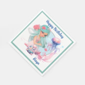 Personalize Mermaid Party  スタンダードランチョンナプキン (角)