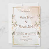Personalize Minimalistic Floral wedding Invitation 招待状 (正面)