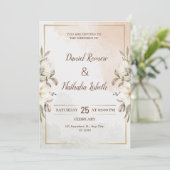 Personalize Minimalistic Floral wedding Invitation 招待状 (スタンド正面)