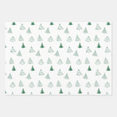 Personalize Modern Plaid and Trees Christmas  ラッピングペーパーシート (正面2)