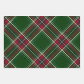 Personalize Modern Plaid and Trees Christmas  ラッピングペーパーシート (正面)