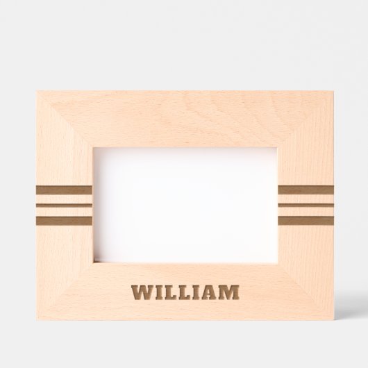 Personalize | Modern Simple Add Name, レーザー彫刻フレーム (正面)