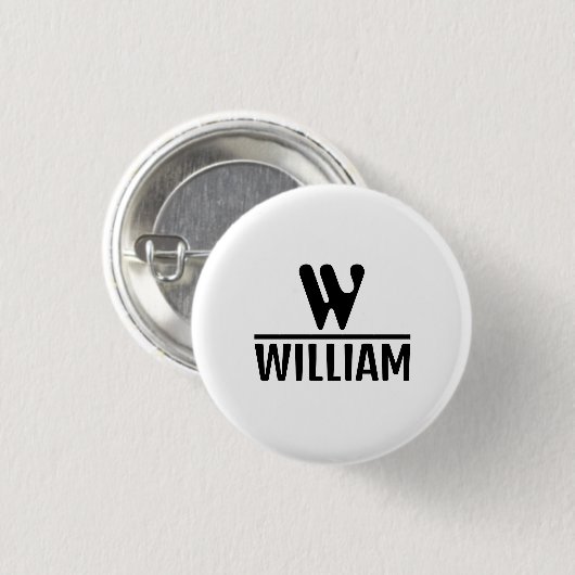 Personalize Monogram Name Button 缶バッジ (正面&裏面)