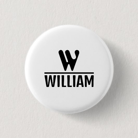 Personalize Monogram Name Button 缶バッジ (正面)