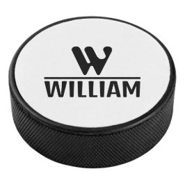 Personalize Monogram Name Puck アイスホッケーパック