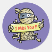 Personalize Mummy You Round 恋しく思ステッカー ラウンドシール (正面)