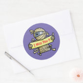 Personalize Mummy You Round 恋しく思ステッカー ラウンドシール (封筒)