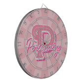 Personalize Name and Letter on Pastel Pink Color ダーツボード (正面左)