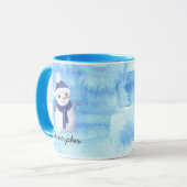 Personalize Name Christmas付き冬の雪だるま マグカップ (正面左)