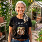 Personalize Name Grandma Est Year Photo Tシャツ
