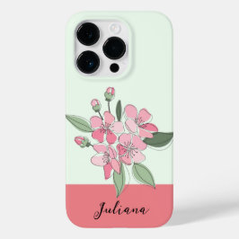 personalize name modern floral Case-Mate iPhone 14 proケース