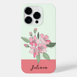 personalize name modern floral Case-Mate iPhone 14 proケース