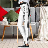 Personalize Name Quote Active Women Striped Yoga  レギンス