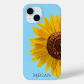 Personalize Name Sky Blue Yellow Sunflower  Case-Mate iPhoneケース (裏面)