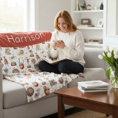 personalize Nostalgic Vintage Circus Pattern  フリースブランケット