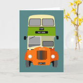 Personalize Old Glasgow Double Deckerバス カード (黄色い花)