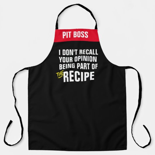Personalize Opinion Funny Chef Apron - Grill! エプロン (正面)