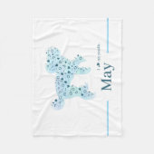Personalize Pastel blue Poodle Silhouette custom フリースブランケット (正面)