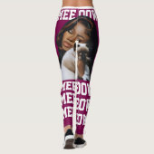 Personalize Pet Cat Mom Cute Wine White Photo レギンス (裏面)