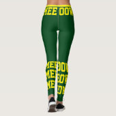 Personalize Pet Cat Mom Forest Green Yellow Photo レギンス (裏面)