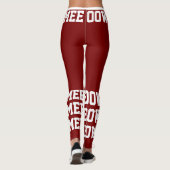 Personalize Pet Cat Mom Love Deep Red White Photo レギンス (裏面)