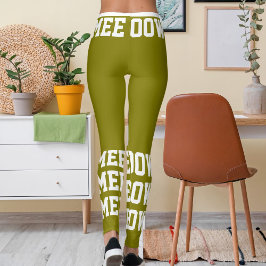 Personalize Pet Cat Mom Love Olive White Photo レギンス