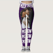 Personalize Pet Cat Mom Love Purple White Photo レギンス (正面)