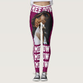 Personalize Pet Cat Mom Love Wine White Photo レギンス (正面)