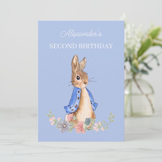 Personalize Peter Rabbit 2nd誕生日招待状 案内状 (スタンド正面)