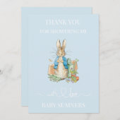 Personalize Peter the rabbit写真ありがとう サンキューカード (正面/裏面)