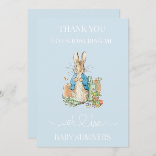 Personalize Peter the rabbit写真ありがとう サンキューカード (正面/裏面)