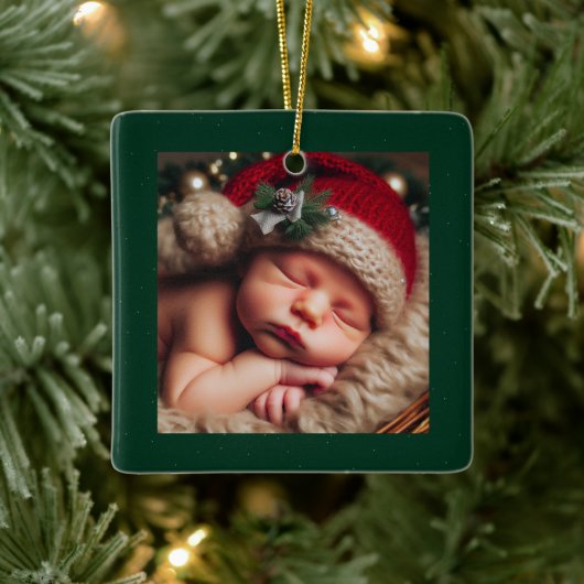 Personalize Photo Ceramic Squareオーナメント セラミックオーナメント (ツリー)
