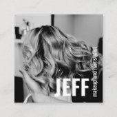 Personalize Photo Minimalist美容師サロン スクエア名刺 (正面)