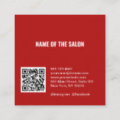 Personalize Photo Minimalist Hairstylistサロン スクエア名刺 (裏面)