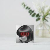 Personalize Photo Minimalist Hairstylistサロン スクエア名刺 (スタンド正面)