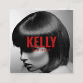 Personalize Photo Minimalist Hairstylistサロン スクエア名刺 (正面)