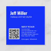Personalize Photo Minimalist Hairstylistサロン スクエア名刺 (裏面)