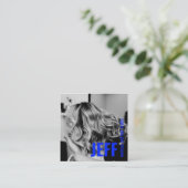 Personalize Photo Minimalist Hairstylistサロン スクエア名刺 (スタンド正面)