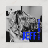 Personalize Photo Minimalist Hairstylistサロン スクエア名刺 (正面)