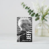 Personalize Photo Minimalist Hairstylistサロン 名刺 (スタンド正面)