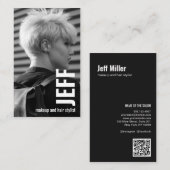 Personalize Photo Minimalist Hairstylistサロン 名刺 (正面/裏面)