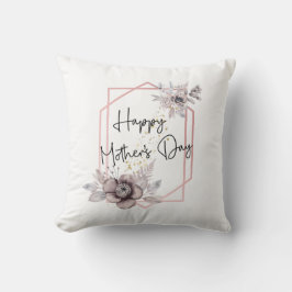 Personalize Photo Mother's Dayピンクグレー花模様 クッション