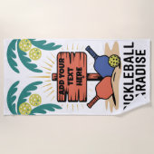 PERSONALIZE Pickleball Pickleball Paradise ビーチタオル (正面)
