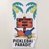 PERSONALIZE Pickleball Pickleball Paradise ビーチタオル (正面)