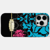 Personalize Pink Aqua Blackと金ゴールド Case-Mate iPhoneケース (裏面 (横))