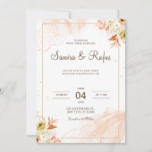 Personalize Pink floral wedding Invitation 招待状 (正面)