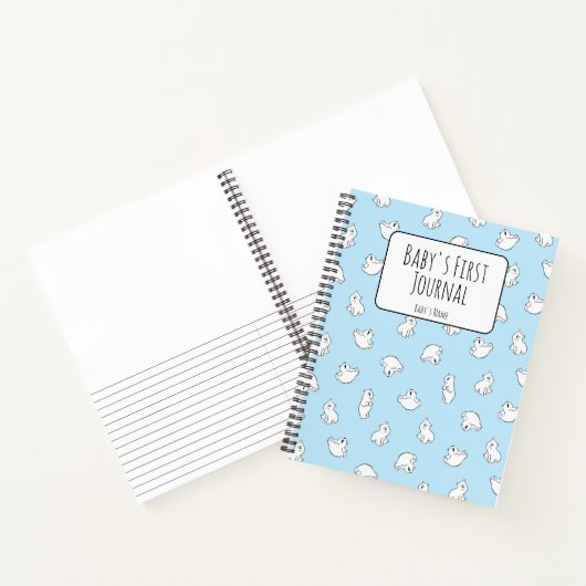 Personalize Polar Bear Blue Baby's First Journal ノートブック (内部)