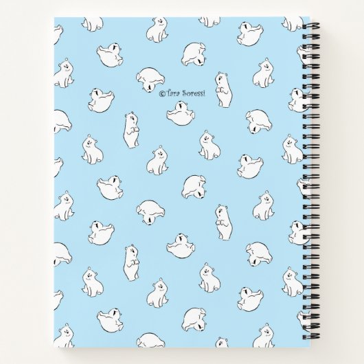 Personalize Polar Bear Blue Baby's First Journal ノートブック (裏面)